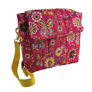 ban.do Women's Hot Pink Multi Floral Paisley Insulated Lunch Crossbody Bag